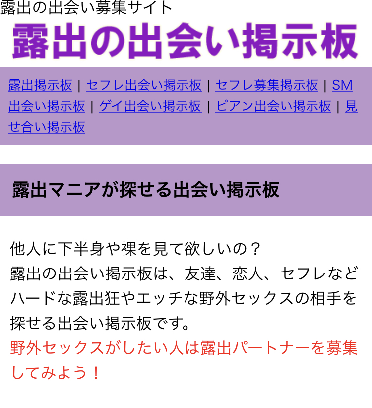 露出の出会い掲示板