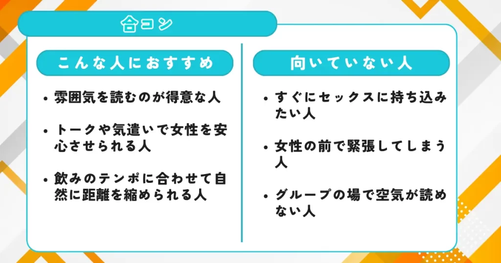 ぽっちゃり 合コン 向いている人と向いていない人