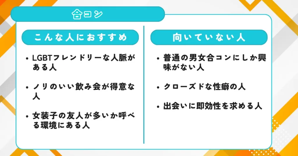 合コン　おすすめな人向いていない人