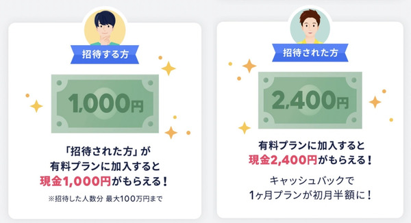 タップルの友達紹介キャッシュバック機能